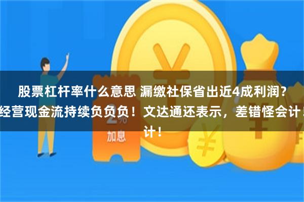 股票杠杆率什么意思 漏缴社保省出近4成利润？经营现金流持续负