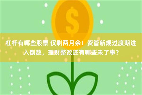 杠杆有哪些股票 仅剩两月余！资管新规过渡期进入倒数，理财整改还有哪些未了事？