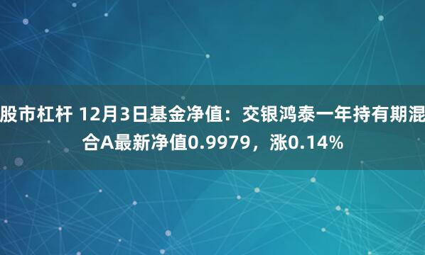 股市杠杆 12月3日基金净值：交银鸿泰一年持有期混合A最新净值0.9979，涨0.14%