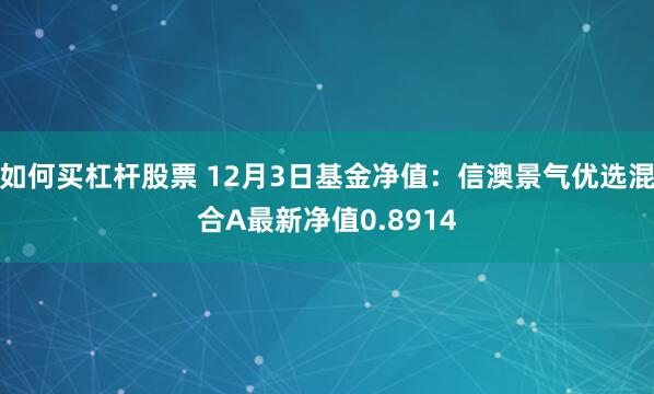 如何买杠杆股票 12月3日基金净值：信澳景气优选混合A最新净值0.8914